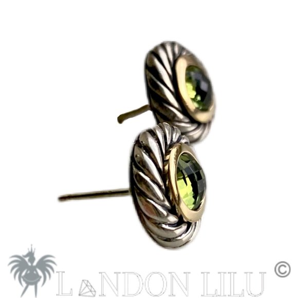 David Yurman Cable Classics Peridot Earrings - Picture 4 of 7